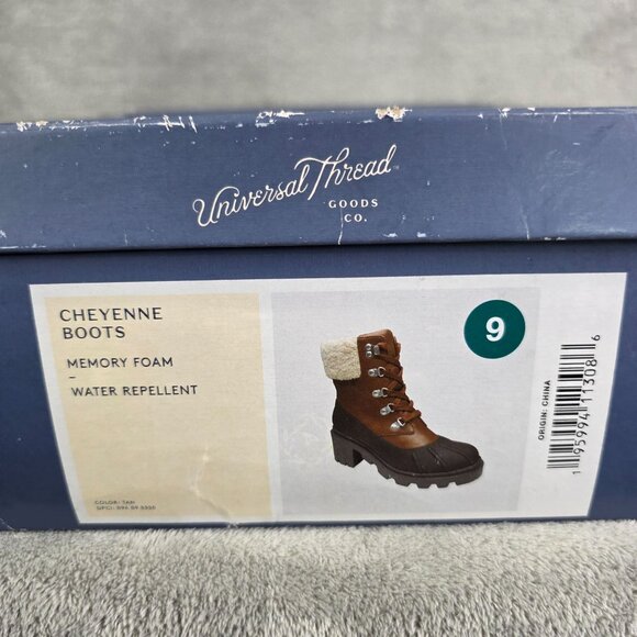 Womens Universal Threads Cheyenne Brown Heeled Duck Boots Sherpa Leather Size 9 - Picture 11 of 11